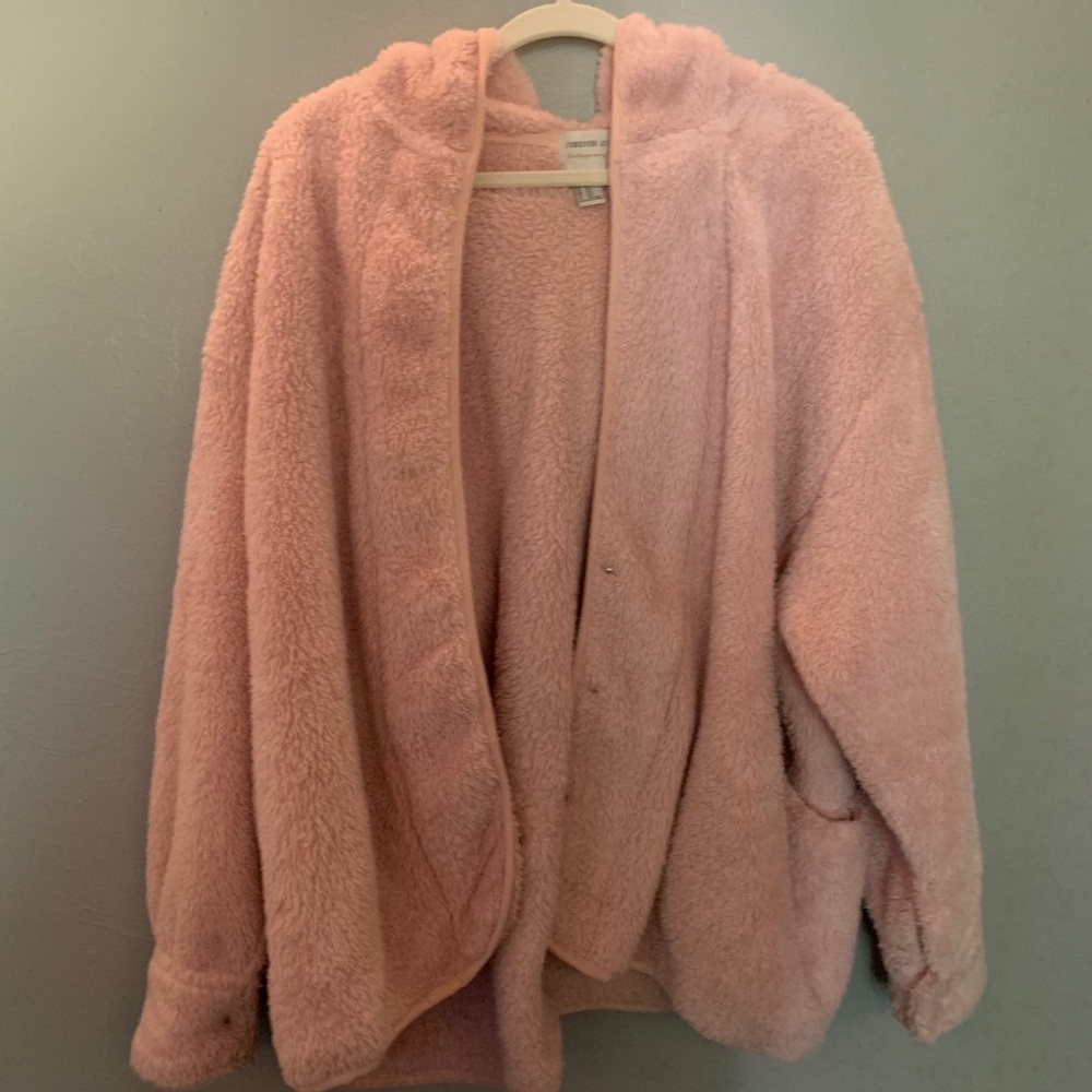 Fluffy pink fleece Forever21 jacket